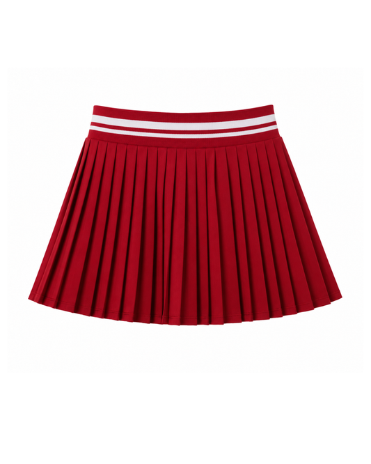 Red Pleated Tennis Skirt