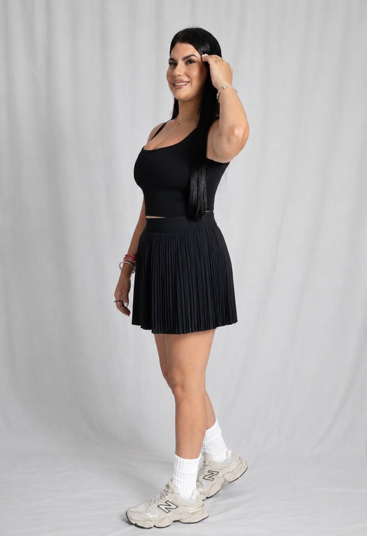 Aura Pleated Skort – High-Waisted Short Skirt