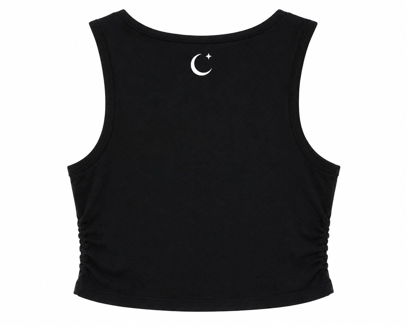 Top Mila – Camiseta corta sin mangas con cuello cuadrado negra