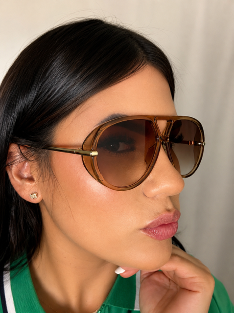 Gafas de sol aviador – Gafas de sol clásicas con montura metálica redonda