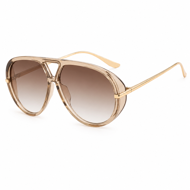 Gafas de sol aviador – Gafas de sol clásicas con montura metálica redonda