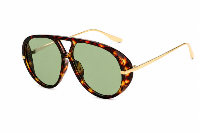 Gafas de sol aviador – Gafas de sol clásicas con montura metálica redonda
