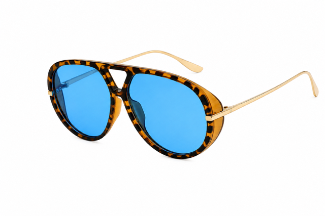 Gafas de sol aviador – Gafas de sol clásicas con montura metálica redonda