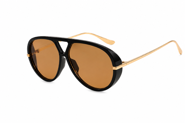 Gafas de sol aviador – Gafas de sol clásicas con montura metálica redonda