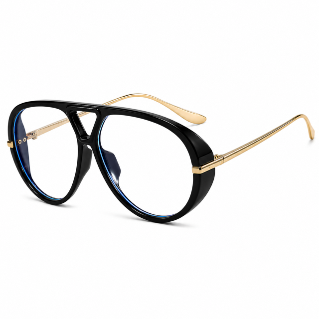 Gafas de sol aviador – Gafas de sol clásicas con montura metálica redonda