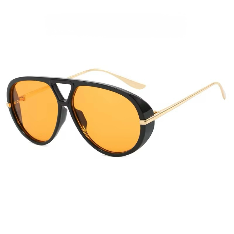 Gafas de sol aviador – Gafas de sol clásicas con montura metálica redonda