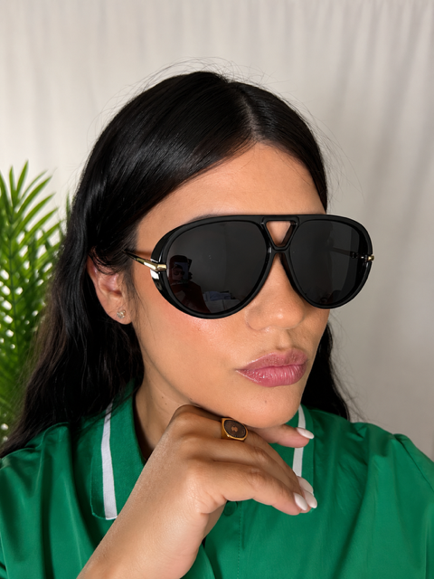 Gafas de sol aviador – Gafas de sol clásicas con montura metálica redonda