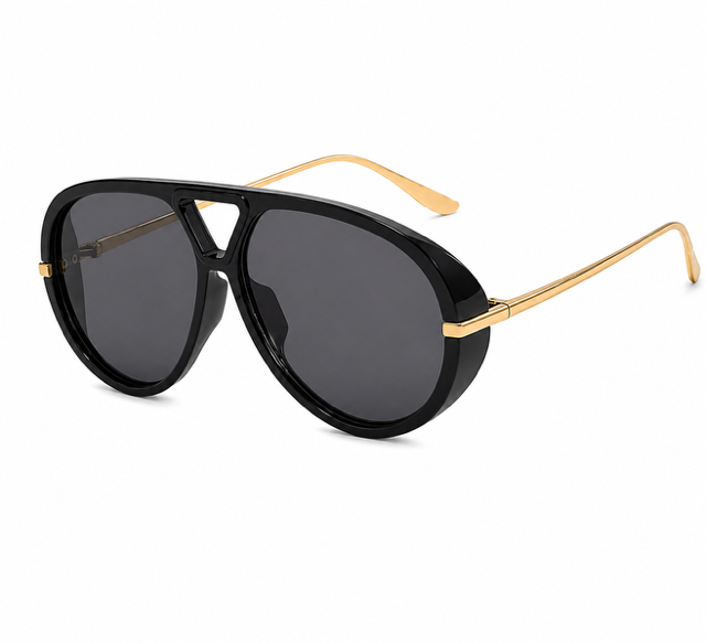 Gafas de sol aviador – Gafas de sol clásicas con montura metálica redonda